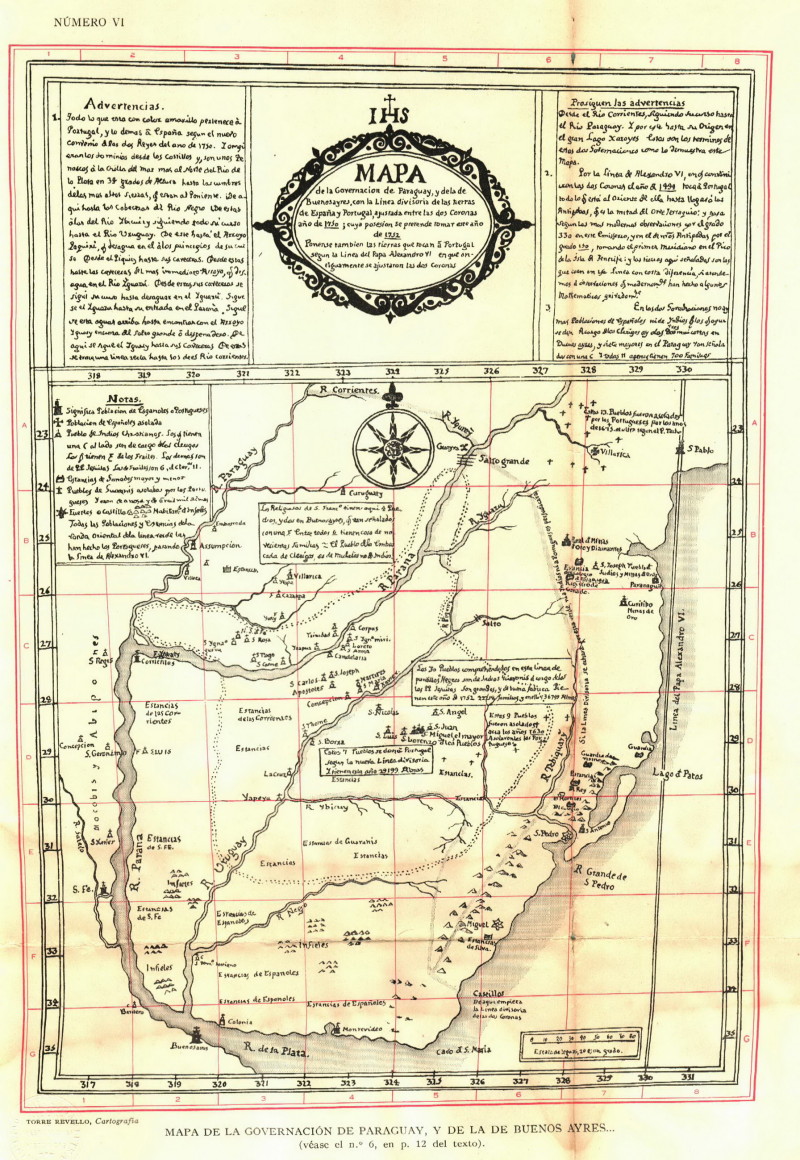 Mapa de la Compañía de Jesus (1752). Mapa de la governación de Paraguay y la de Buenos Ayres.