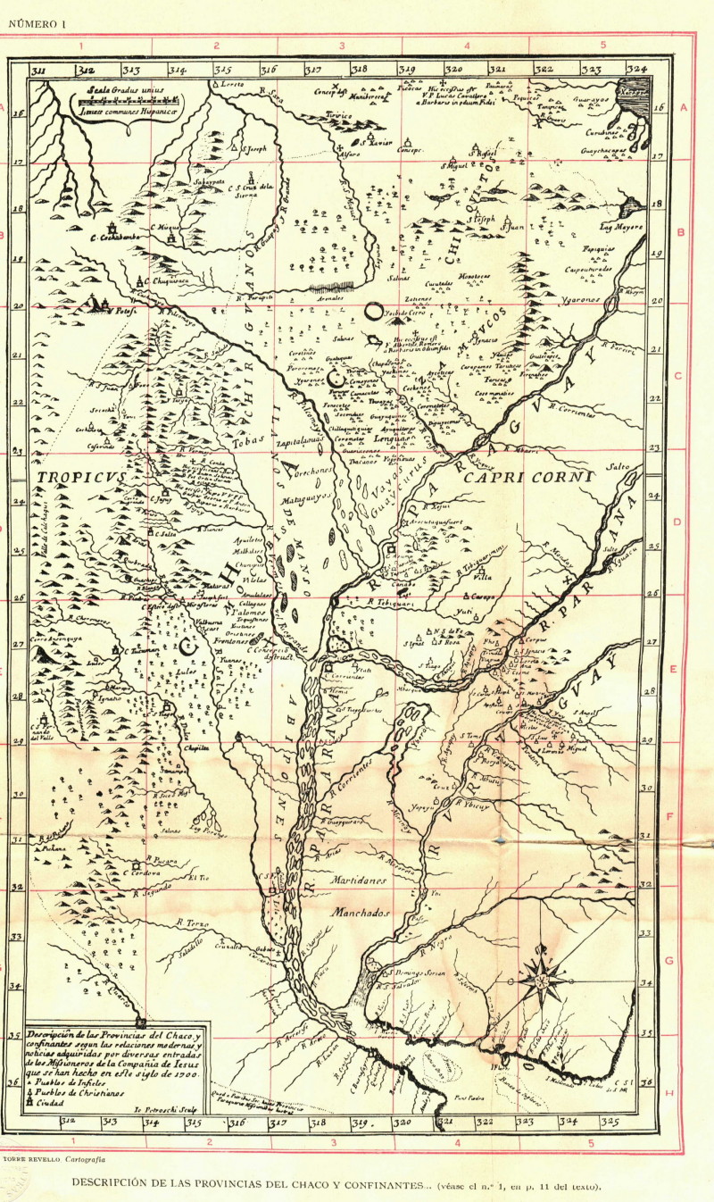 Mapa de la descripción de las Provincias del Chaco, y/confindantes (sin fecha)