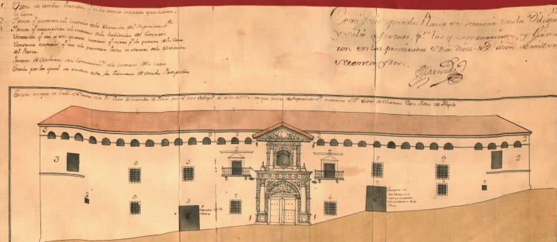 Plano Nº3 Facsimiles de los planos del frente primitivo y del frente reformado de la Casa de la Moneda de Potosí