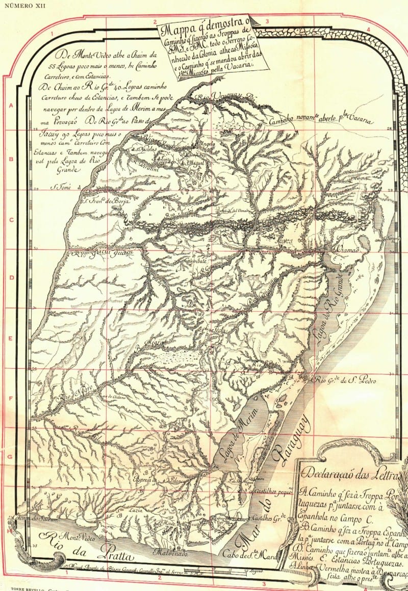 12.-Mappa q. demostra o/Caminho q. fizero as Tropas de/SMF., e SM C. (1757)
