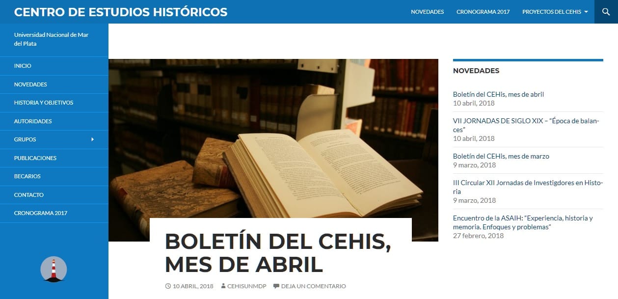 Boletín del Centro de Estudios Históricos. CEHis. Abril.