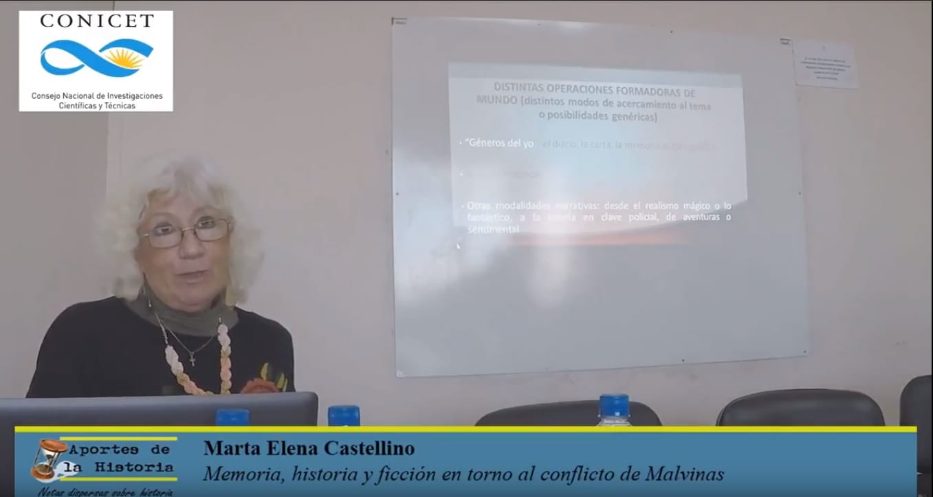XII Jornadas de Investigadores en Historia. Marta Elena Castellino: «Memoria, historia y ficción en torno al conflicto de Malvinas»