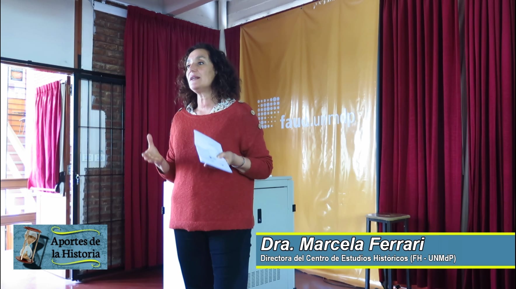 Apertura de las jornadas y balance de gestión del CEHis a cargo de la Dra. Marcela Ferrari – IV Jornadas de Jóvenes Investigadores del CEHis (FH-UNMdP) – 16/10/19