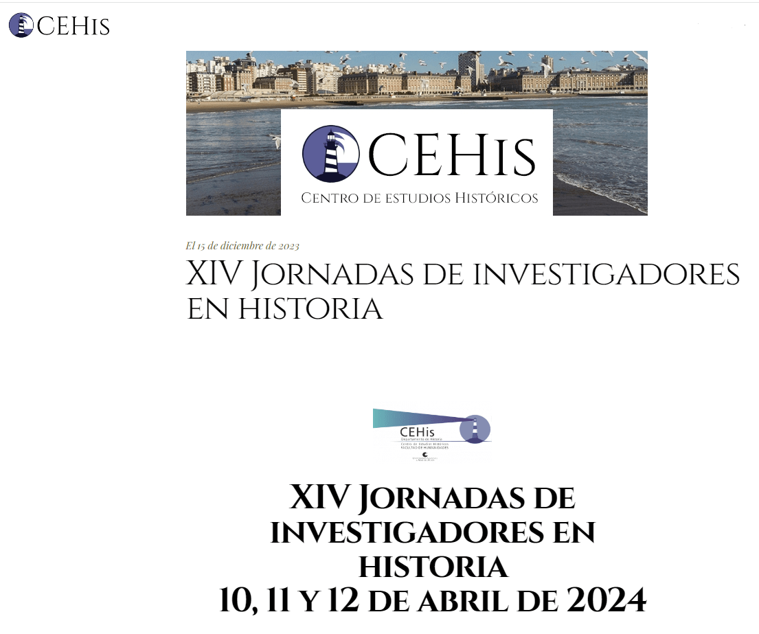 XIV Jornadas de Investigadores en Historia (segunda circular).